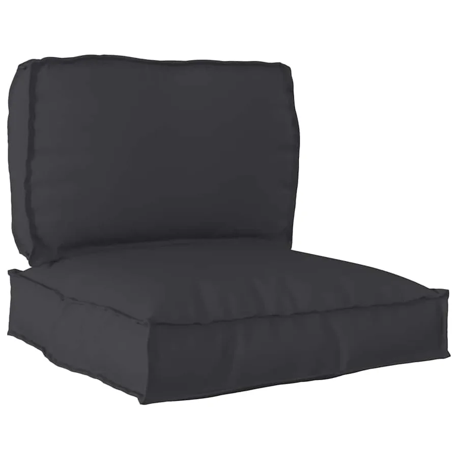 Set de coussins de palette 2 pcs Noir Tissu Oxford