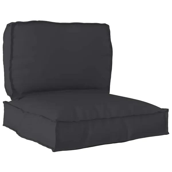 Set de coussins de palette 2 pcs Noir Tissu Oxford