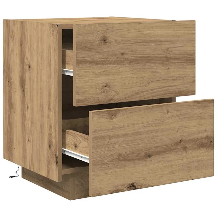 Cabinet de chevet Chêne artisanal 45 x 40 x 55 cm - 5