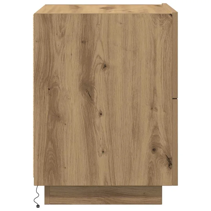 Cabinet de chevet Chêne artisanal 45 x 40 x 55 cm - 7