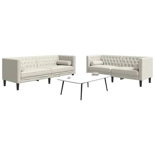 Ensemble de canapé Chesterfield et traversins 2pcs velours