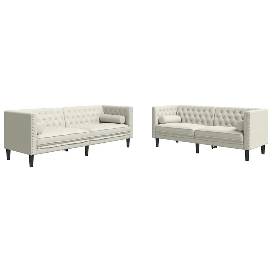 Ensemble de canapé Chesterfield et traversins 2pcs velours - 2