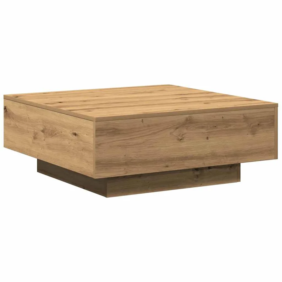 Table basse Chêne artisanal 80 x 80 x 31 cm - 2