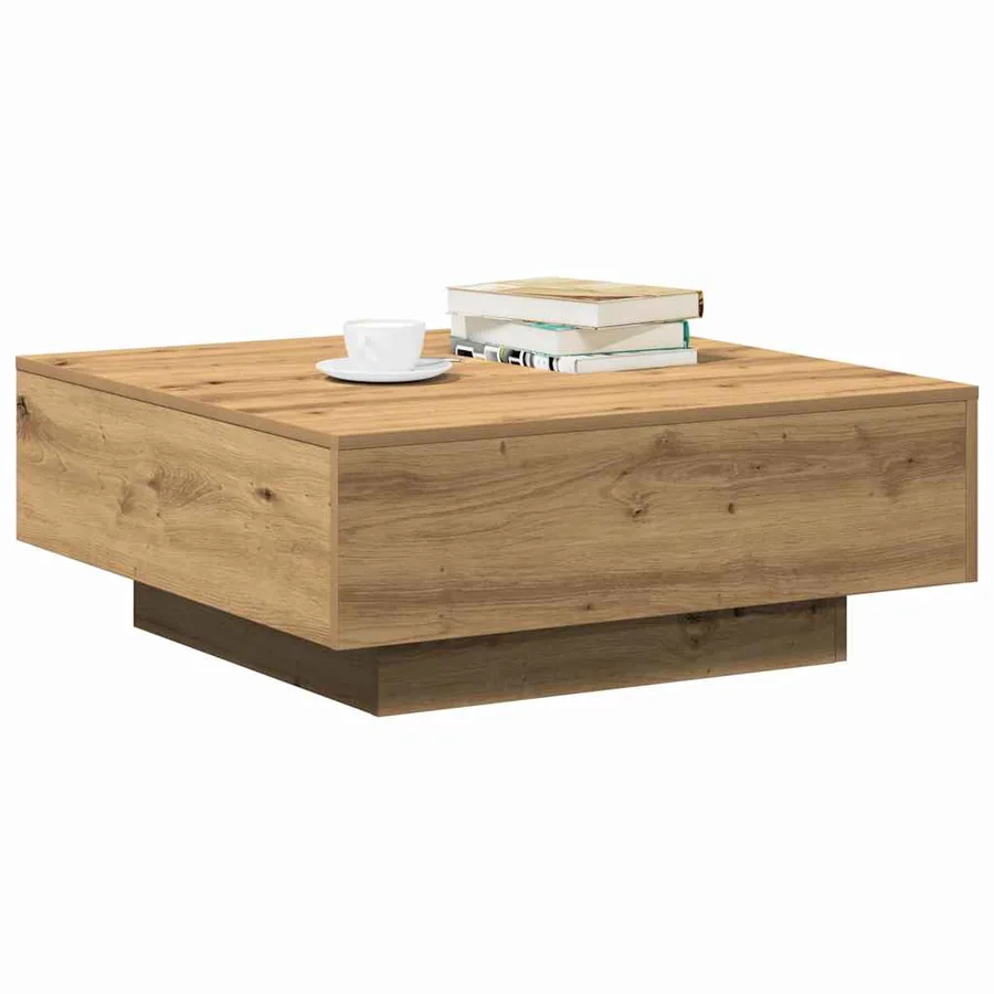 Table basse Chêne artisanal 80 x 80 x 31 cm - 3