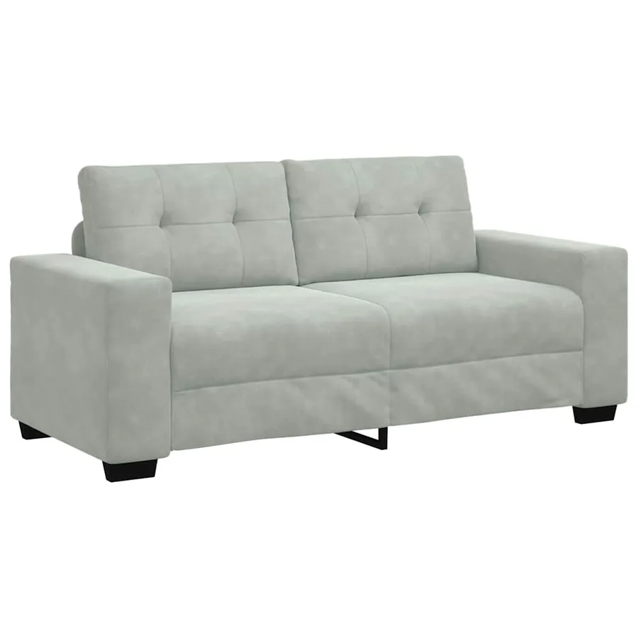 Canapé causeuse gris clair 180x77x82 cm velours - 2
