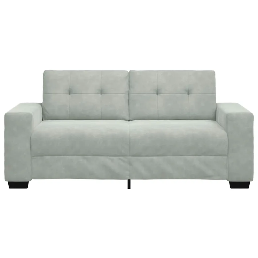 Canapé causeuse gris clair 180x77x82 cm velours - 4