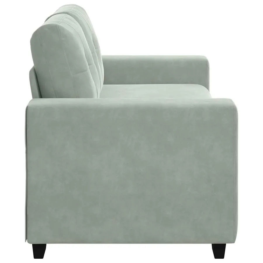 Canapé causeuse gris clair 180x77x82 cm velours - 5