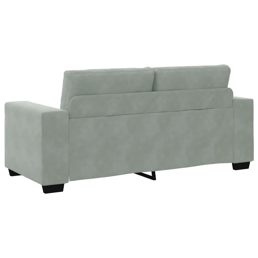Canapé causeuse gris clair 180x77x82 cm velours - 6