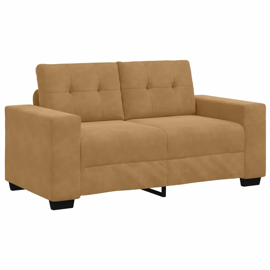 Canapé 2 places marron 120 cm velours