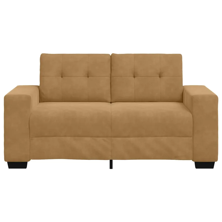 Canapé 2 places marron 120 cm velours - 2