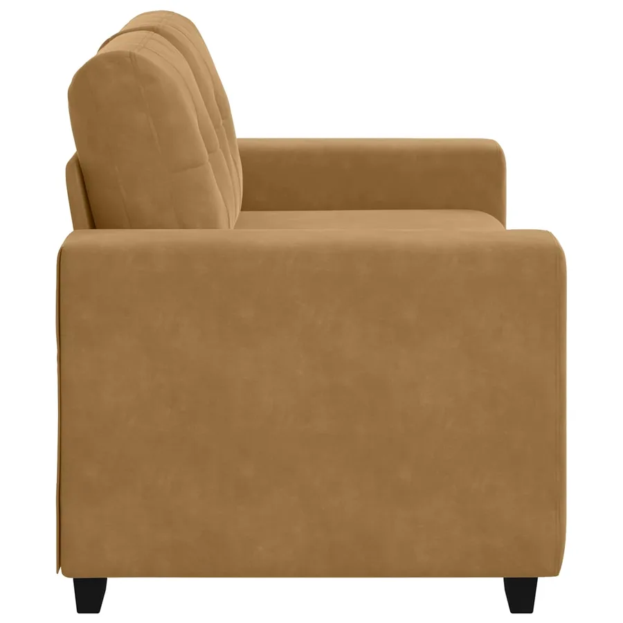 Canapé 2 places marron 120 cm velours - 3