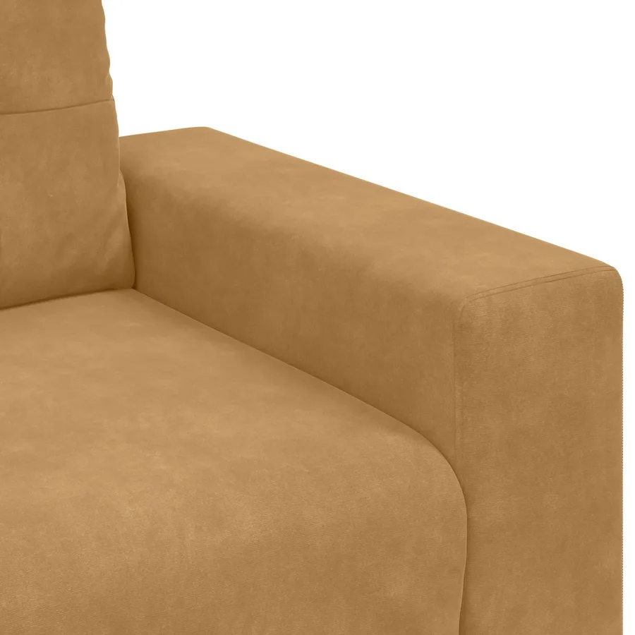 Canapé 2 places marron 120 cm velours - 5