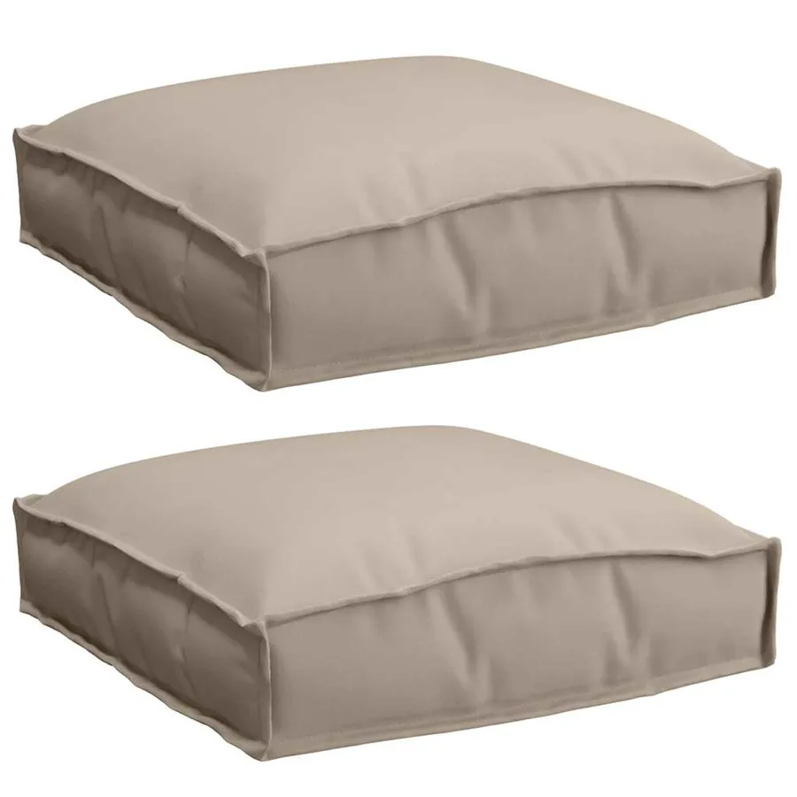 Coussin 2 pcs Taupe 40 x 40 x 8 cm Tissu Oxford - 2