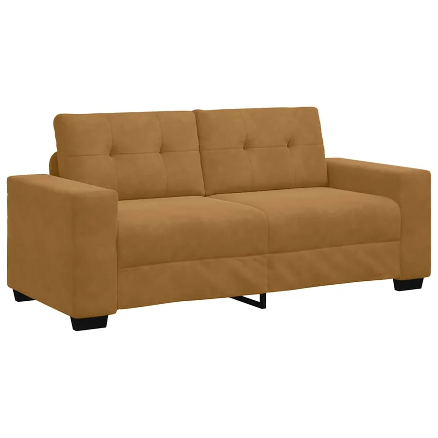 Canapé deux places marron 180x77x82 cm velours - 2
