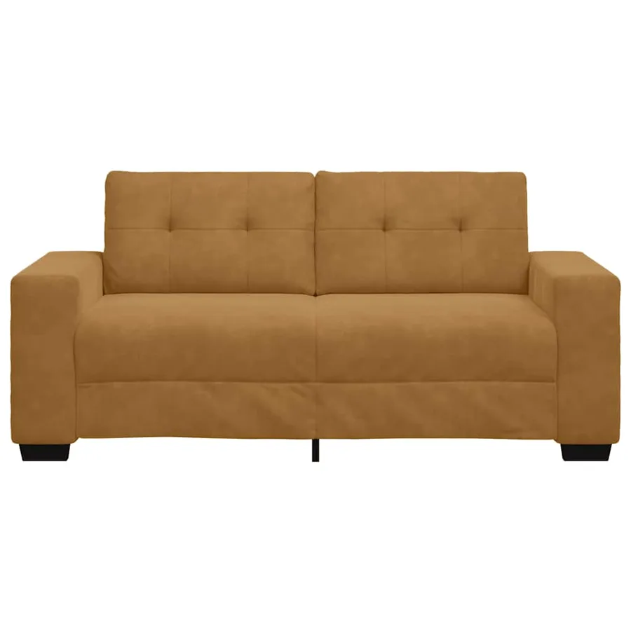 Canapé deux places marron 180x77x82 cm velours - 4