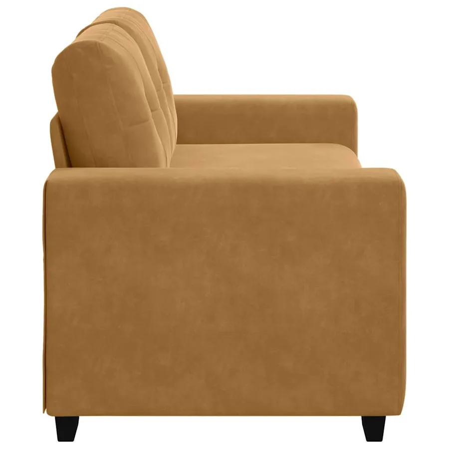 Canapé deux places marron 180x77x82 cm velours - 5