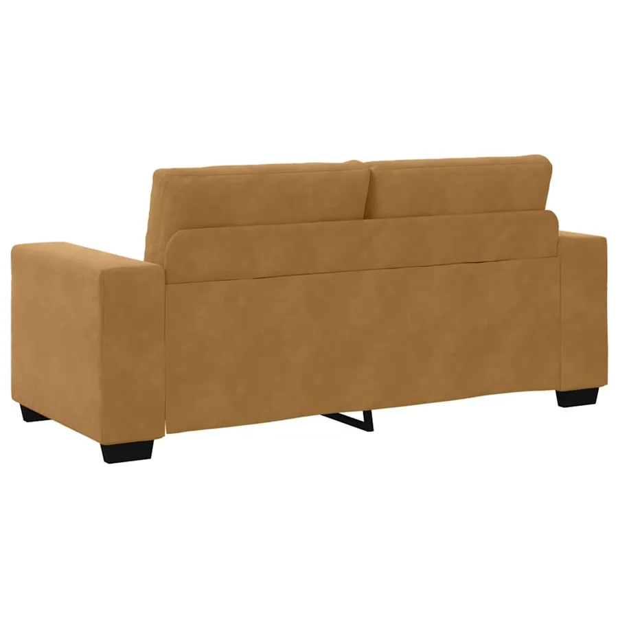 Canapé deux places marron 180x77x82 cm velours - 6