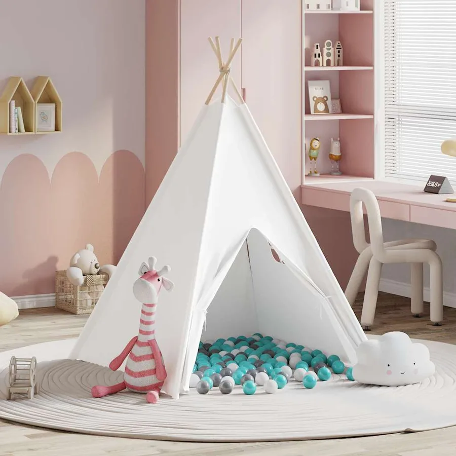 Tente tipi Blanc 120 x 120 x 150 cm Tissu et plastique - 4