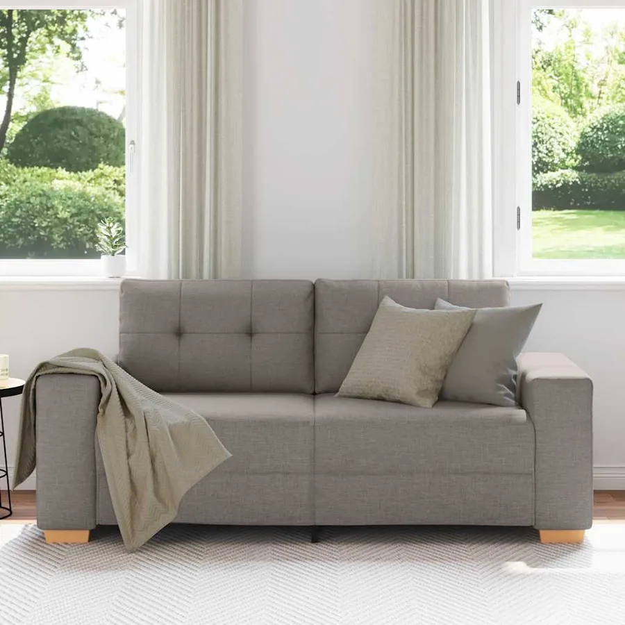 Canapé deux places taupe 180x77x82 cm en tissu - 3
