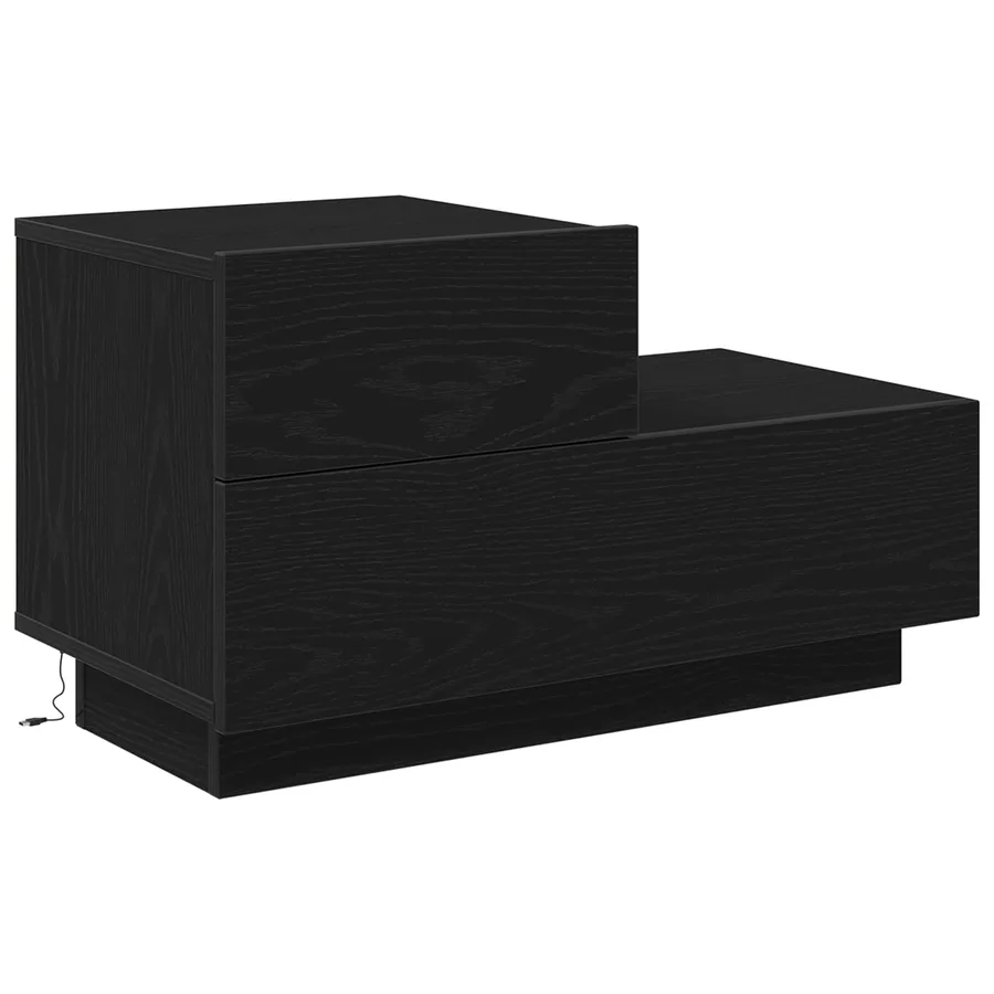 Cabinet de chevet avec tiroir Chêne noir 70 x 36 x 40,5 cm - 2