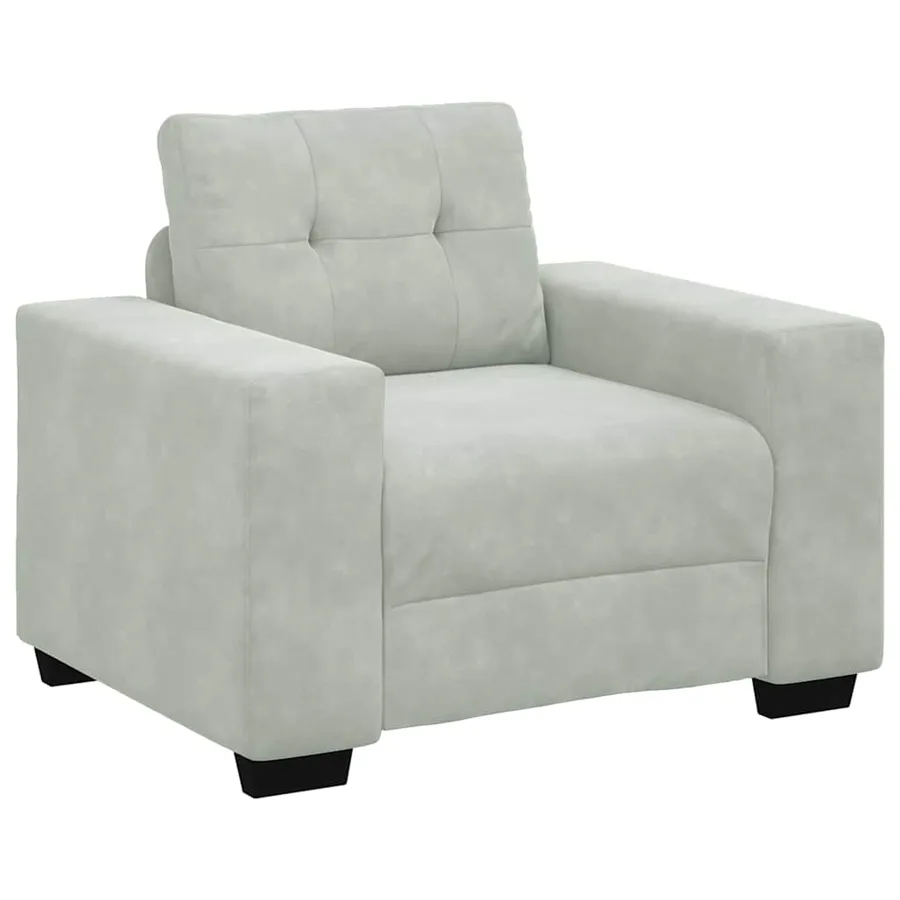 Ensemble de Canapés 3 pcs Gris clair 221 x 80 x 80 cm Velours - 4