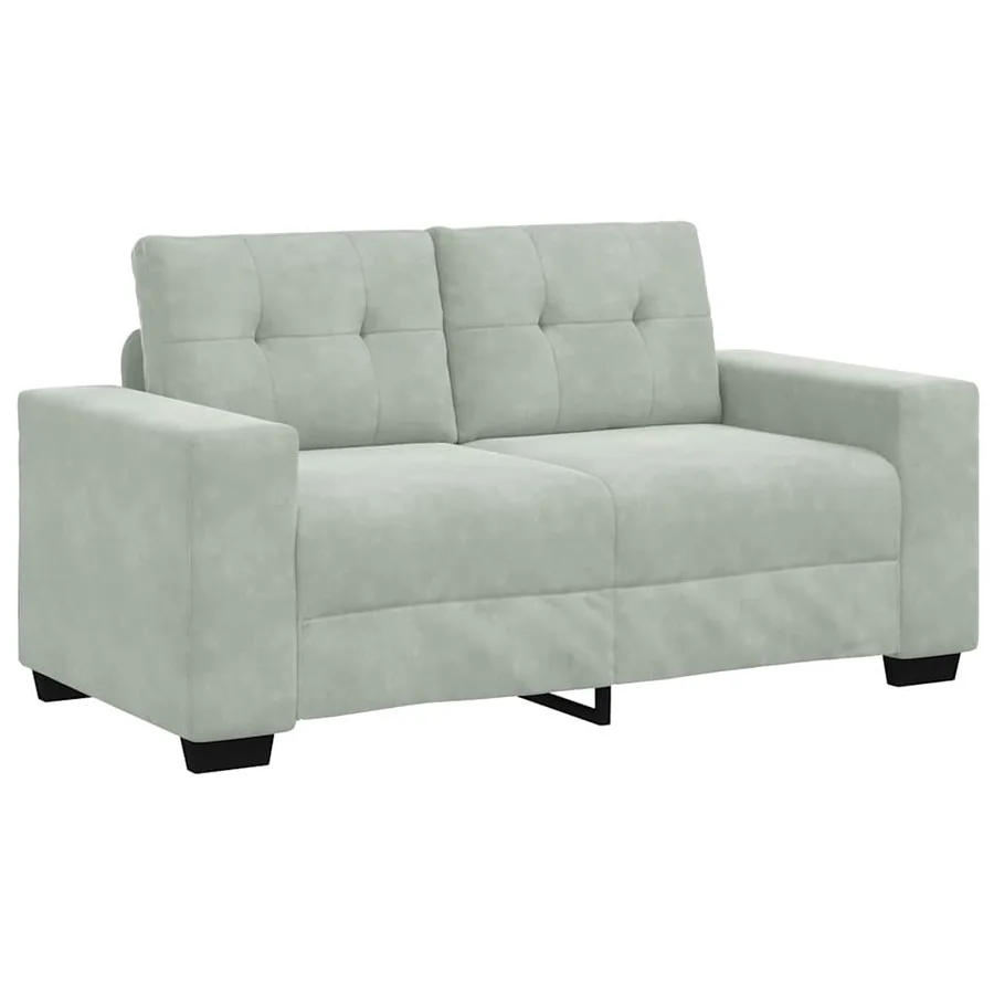 Ensemble de Canapés 3 pcs Gris clair 221 x 80 x 80 cm Velours - 5