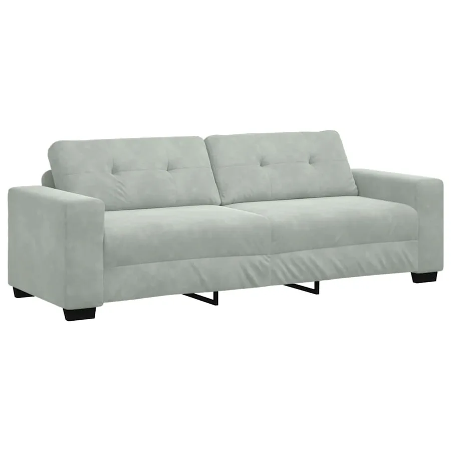 Ensemble de Canapés 3 pcs Gris clair 221 x 80 x 80 cm Velours - 6