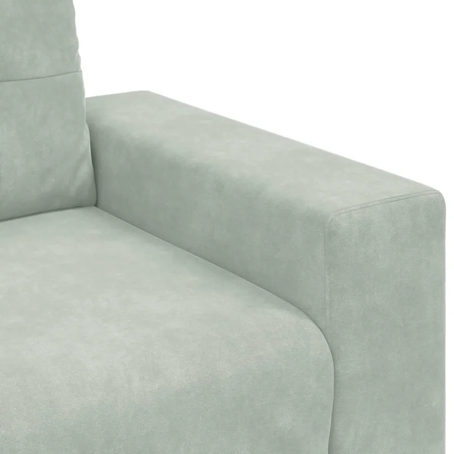 Ensemble de Canapés 3 pcs Gris clair 221 x 80 x 80 cm Velours - 8
