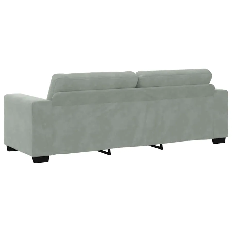 Ensemble de Canapés 3 pcs Gris clair 221 x 80 x 80 cm Velours - 9
