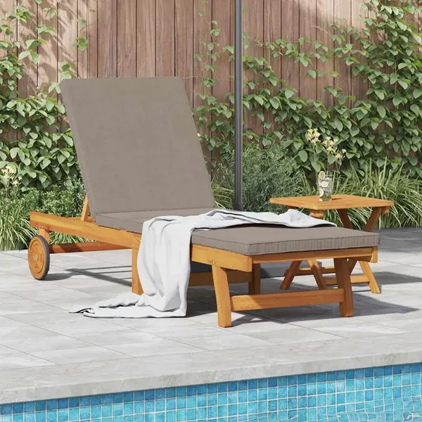 Transat 1-personne 2 pcs Marron Bois d'Acacia Massif