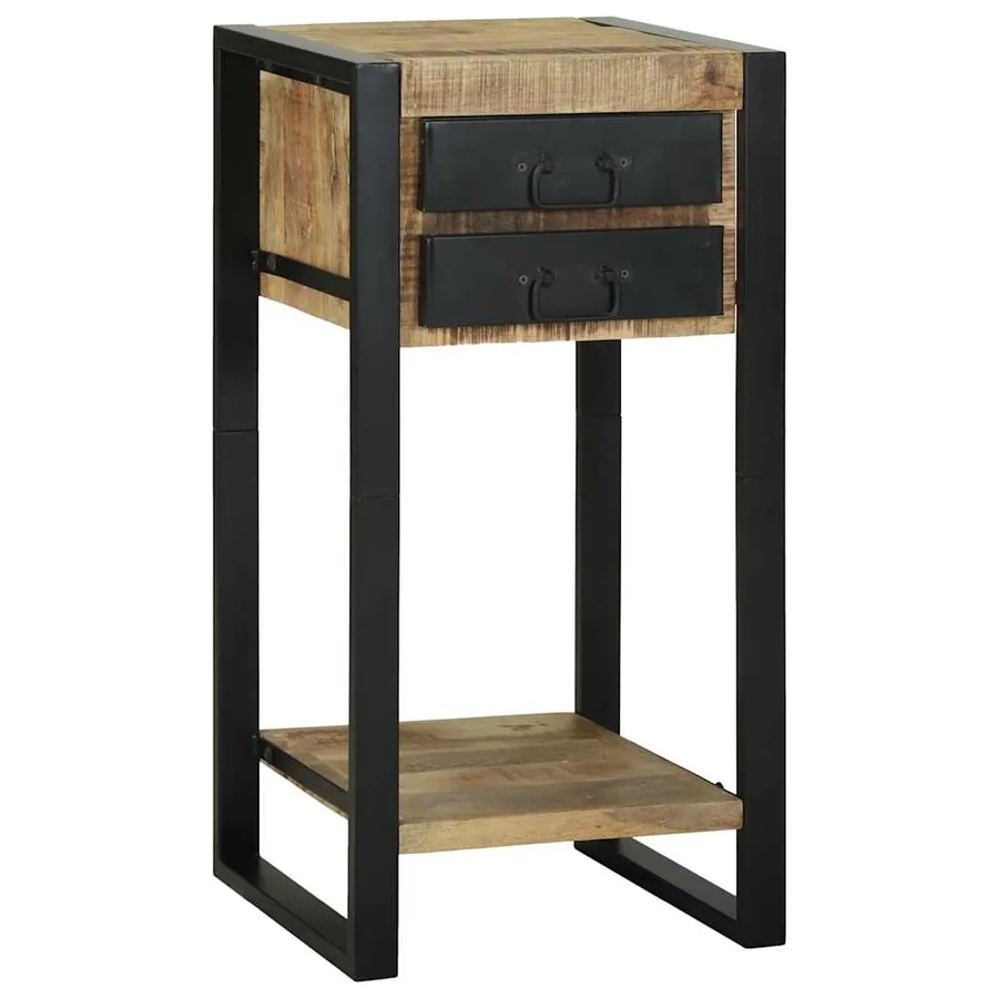 Table d'appoint Marron 40 x 40 x 80 cm Bois de mangue massif - 4