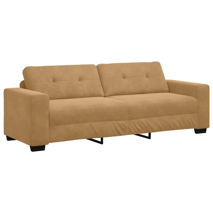 Canapé 3 places marron 180 cm velours