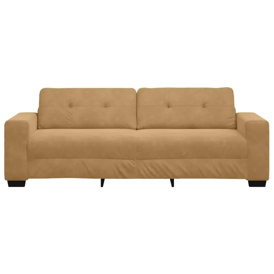 Canapé 3 places marron 180 cm velours - 2