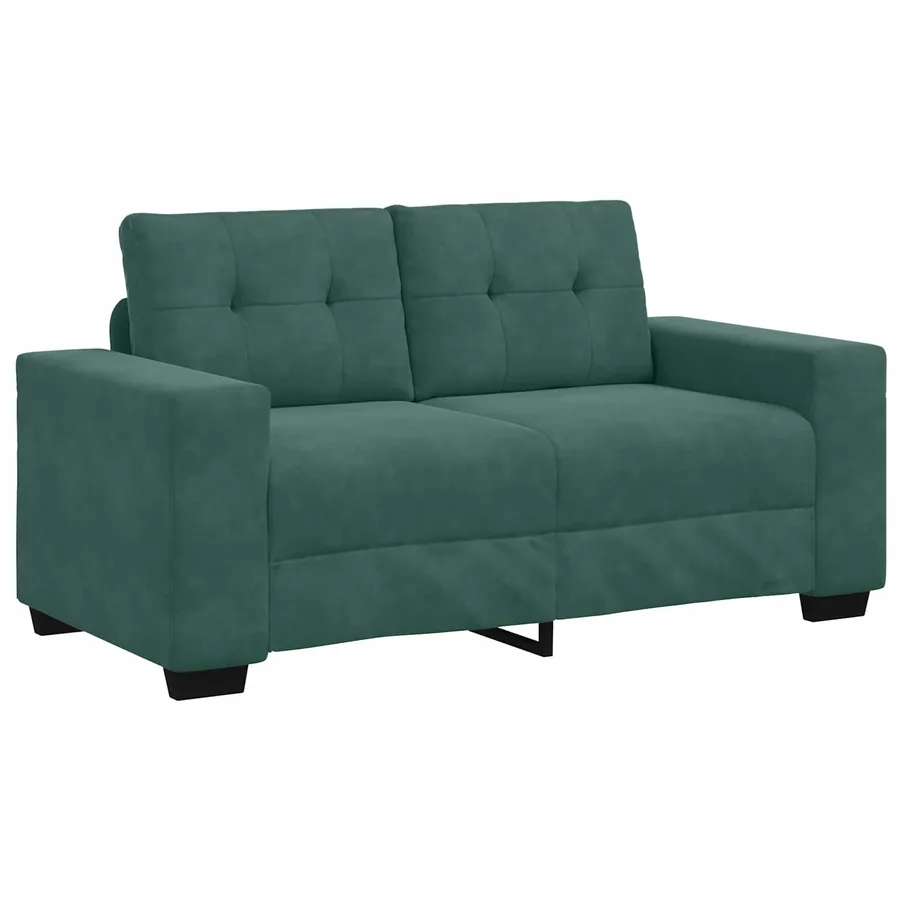 Ensemble canapé 2 pièces avec coussins vert foncé velours - 4