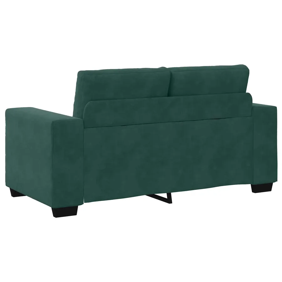 Ensemble canapé 2 pièces avec coussins vert foncé velours - 6
