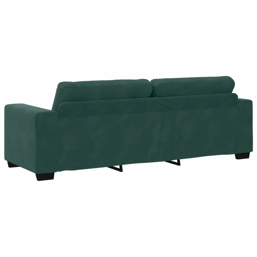 Ensemble canapé 2 pièces avec coussins vert foncé velours - 7