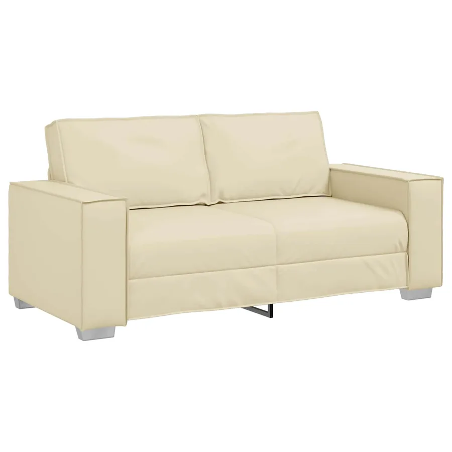 Canapé deux places Crème 180 cm Simili cuir - 2