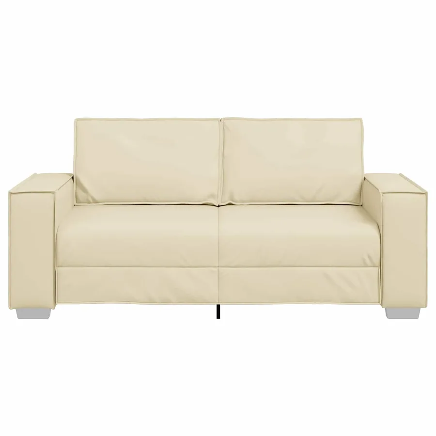Canapé deux places Crème 180 cm Simili cuir - 4