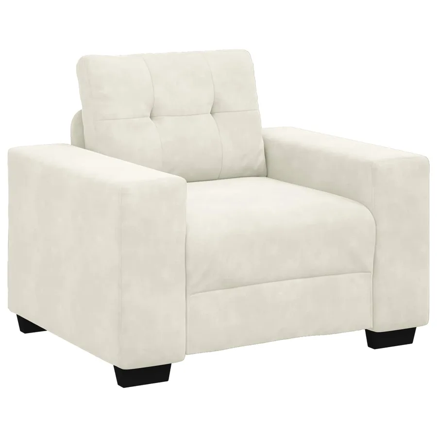 Ensemble de Canapés 3 pcs Crème 221 x 80 x 80 cm Velours - 4