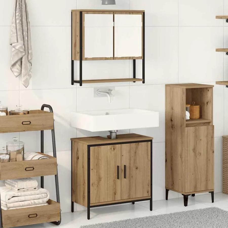 Ensemble de mobilier de salle de bain 2 pc Marron