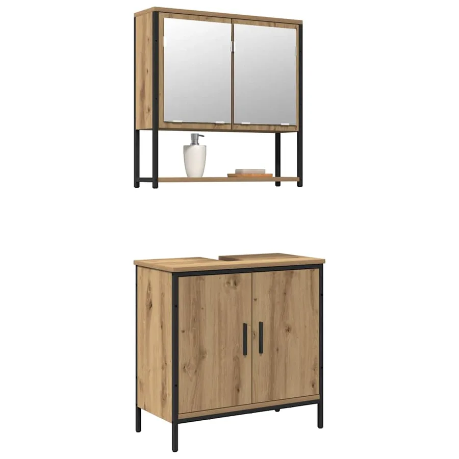 Ensemble de mobilier de salle de bain 2 pc Marron - 3