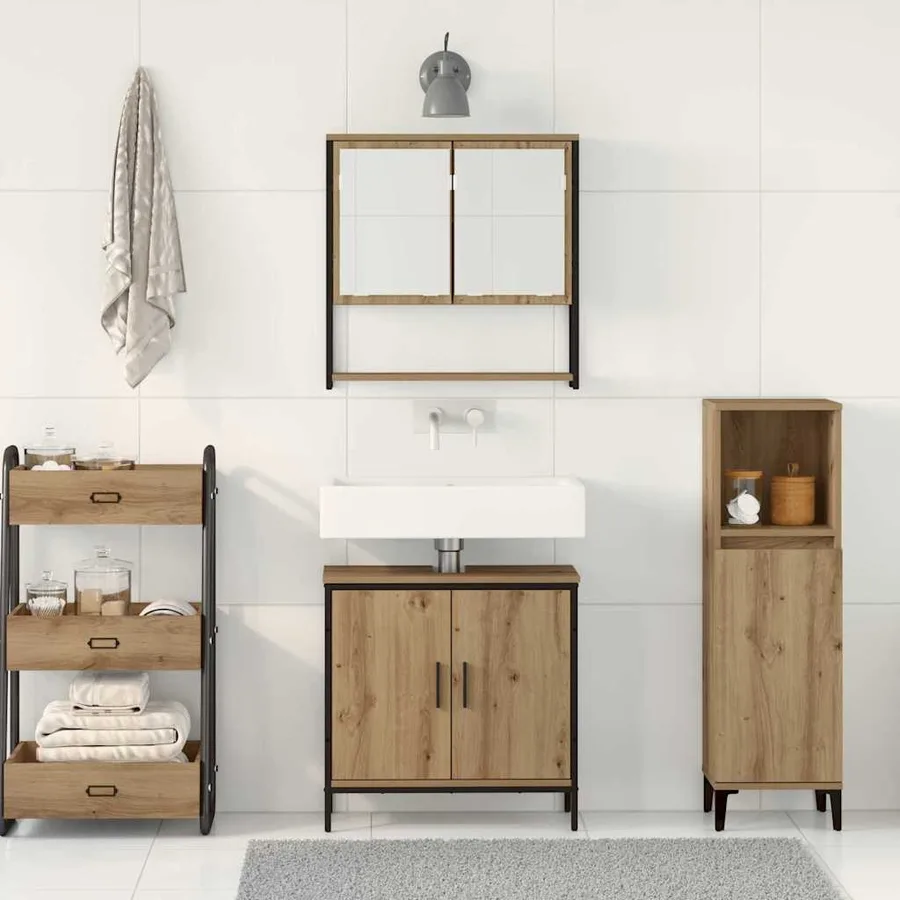 Ensemble de mobilier de salle de bain 2 pc Marron - 4