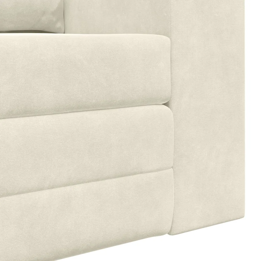 Canapé-Lit Crème 148 x 71 x 83 cm Velours - 9