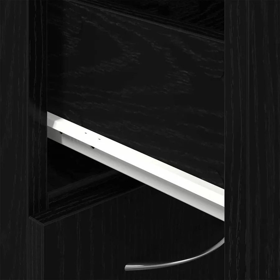 Cabinet de salle de bain avec porte Chêne noir 25 x 25 x 170 cm - 9