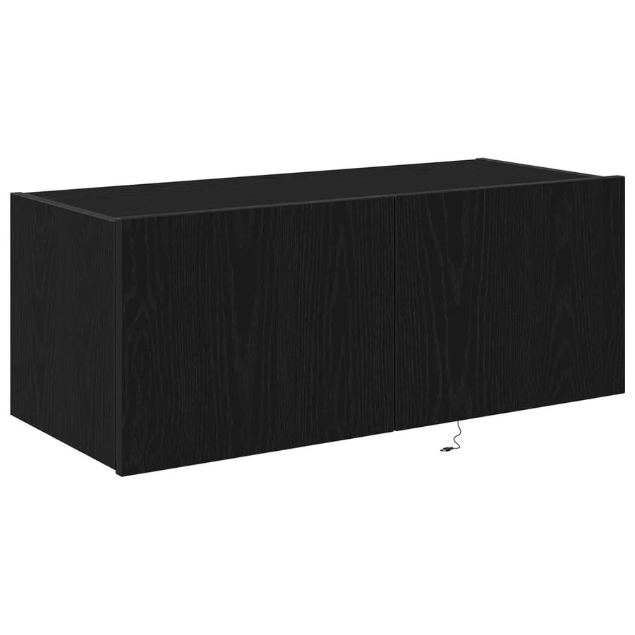 Meuble TV mural Chêne noir 80 x 35 x 31 cm Bois d'ingénierie - 6
