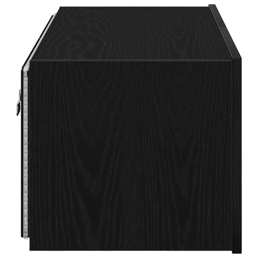Meuble TV mural Chêne noir 80 x 35 x 31 cm Bois d'ingénierie - 9