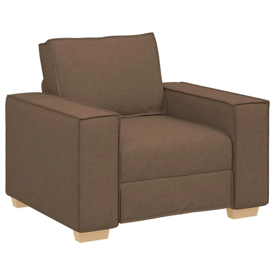 Canapé 3 pcs Marron 220 x 80 x 84 cm Tissu en lin mélangé - 4