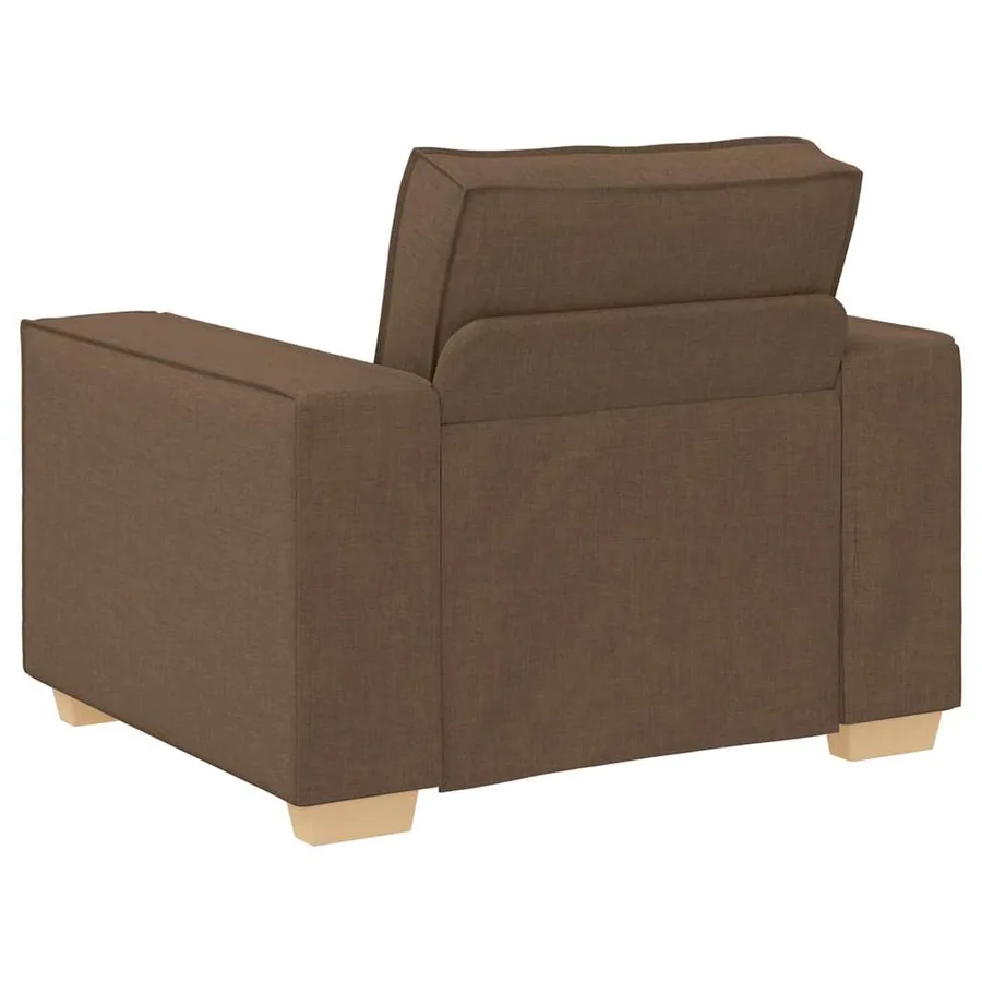 Canapé 3 pcs Marron 220 x 80 x 84 cm Tissu en lin mélangé - 7