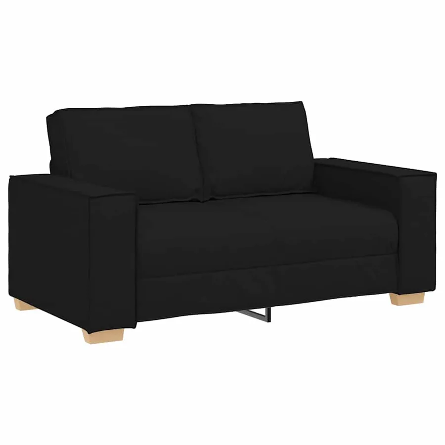 Canapé 3 pcs Noir 220 x 80 x 84 cm Tissu en lin mélangé - 5