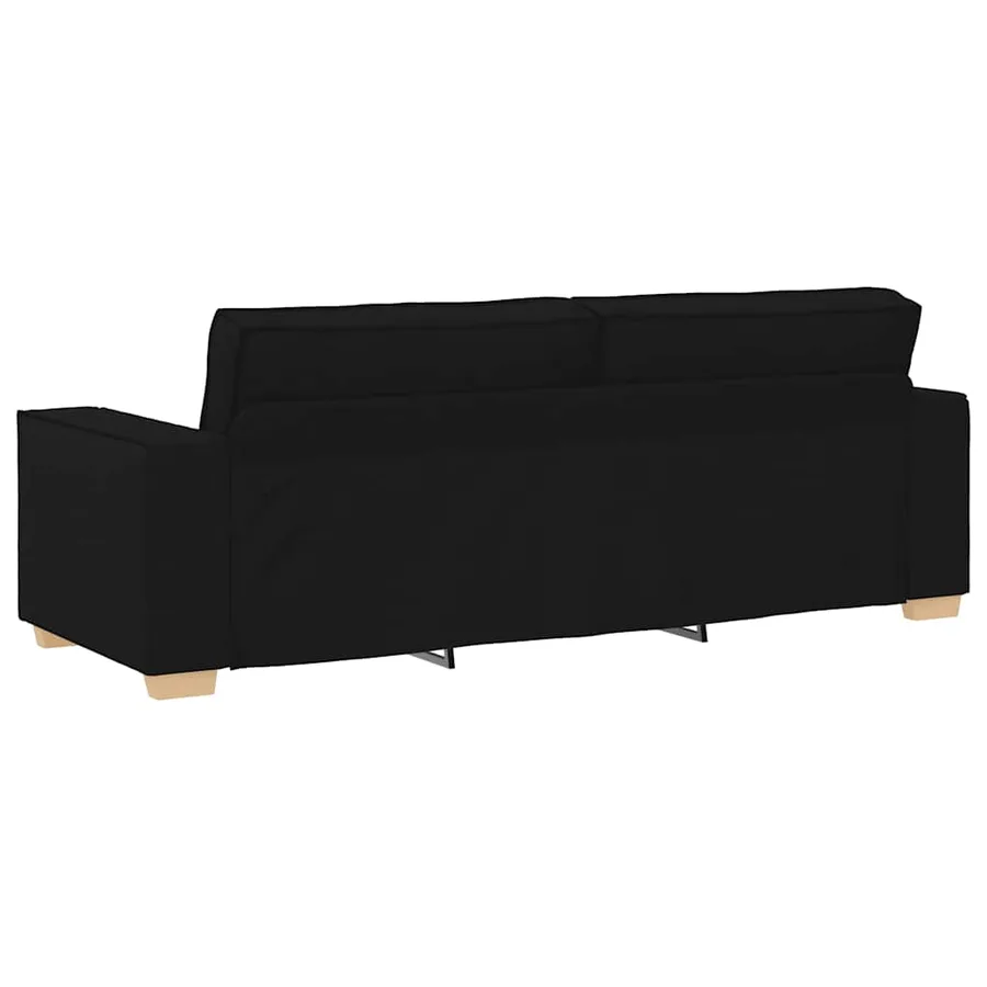 Ensemble de canapé 2 pcs avec coussins en tissu noir - 7